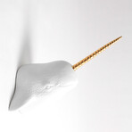 The Walley Narwhal Wall Sculpture (Gold/Gold)