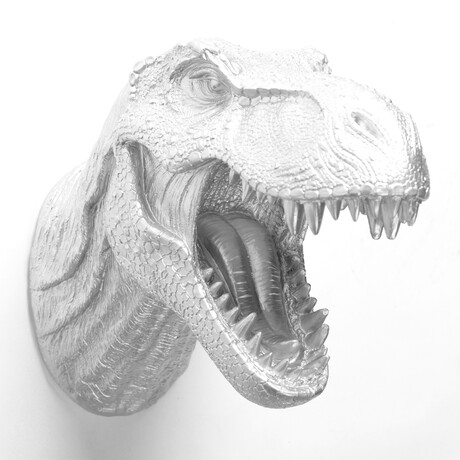 The Bronson Large T-Rex Wall Sculpture (White/White)