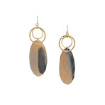 Buffalo Horn + 24K Gold Electro-Plated 14K Gold Filled Ear Wire Earrings // Store Display
