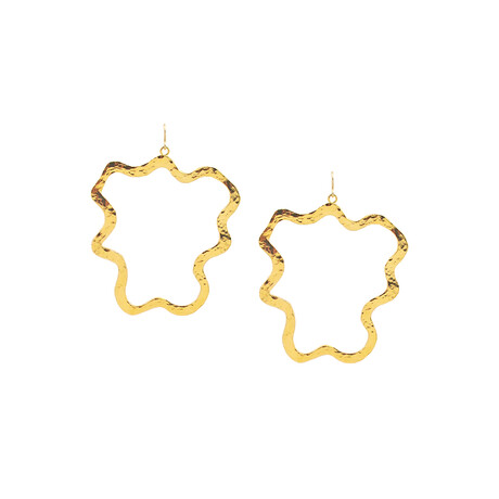 18K Gold Plated Brass Dangle Open Earrings // Store Display