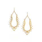 18K Gold Plated Brass + 14K Gold Open Dangle Earrings // Store Display