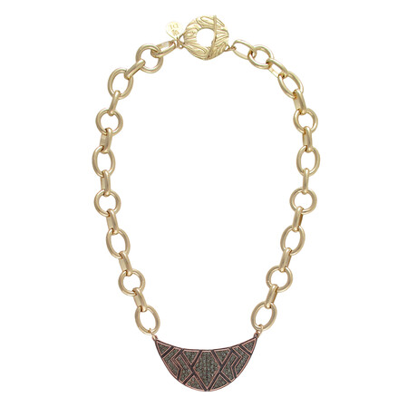 24k Rose Gold Plated Brass + Hematite Chain Necklace // 24" // Store Display