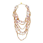 24k Gold Plated Brass + Amethyst Multi-Strand Necklace // 16"-18" // Store Display
