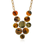 Buffalo Horn + 24k Gold Plated Brass Bib Necklace I // 21"-23" // Store Display