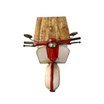 Mango Wood Mini Scooter Cabinet // Red + Off White