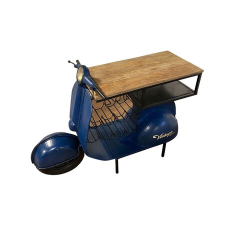 Blue Full Scooter Small Bar Cart