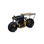 Black and Gold  Metal Mango Wood Vector Bike Bar