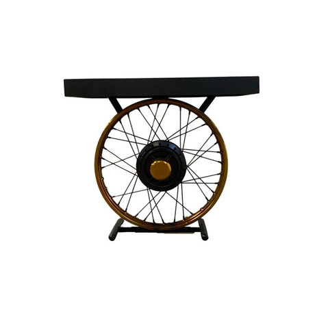 Mango Wood Wheel Side Table