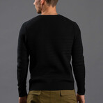 12GG Cotton + Merino Crew // Black (XL)