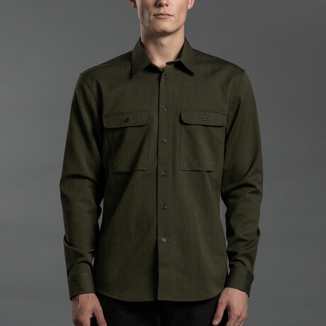 Wool + Cotton Work Shirt // Arbor Green (S)