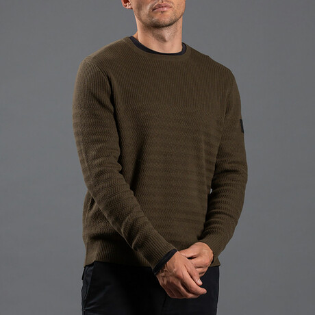 12GG Cotton + Merino Crew // Military Green (S)