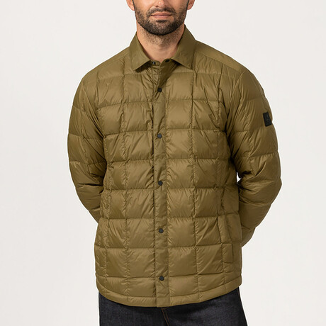 Essential Lightweight Down Shacket // Military Green (XS)
