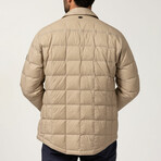Essential Lightweight Down Shacket // Taupe (L)