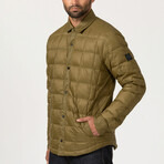 Essential Lightweight Down Shacket // Military Green (M)