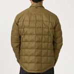 Essential Lightweight Down Shacket // Military Green (M)