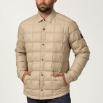 Essential Lightweight Down Shacket // Taupe (L)