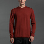 12GG Merino V-Neck Sweater // Burnt Spice (M)