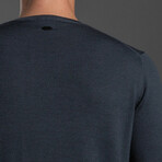 12GG Merino V-Neck Sweater // Blue Slate (M)