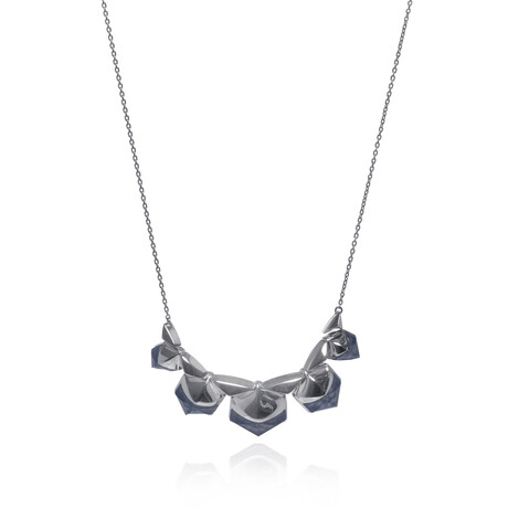 Superstud Sterling Silver + Cat's Eye Crystal Haze Necklace // 15"-16" // Store Display