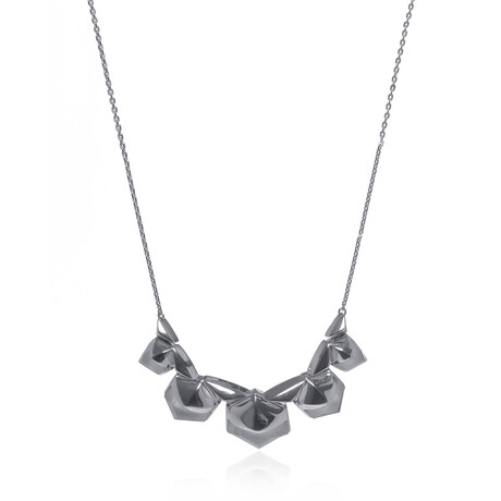Superstud Sterling Silver Crystal Haze Necklace // 15"-16" // Store Display