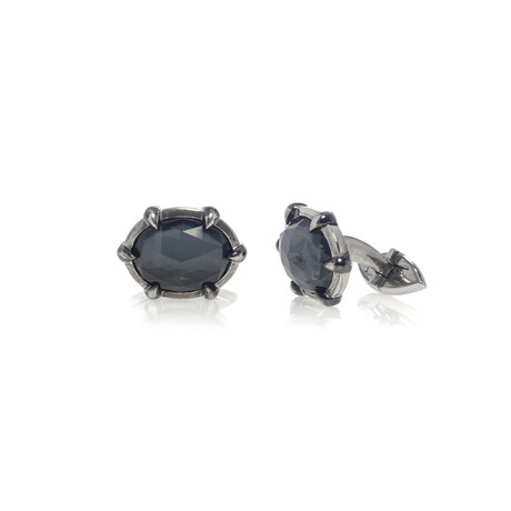 Classic Sterling Silver + Quartz Crystal Haze Cufflinks // Store Display