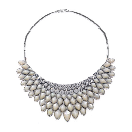 Superstone Sterling Silver Crystal Haze Necklace // 15.5" // Store Display