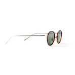 Men's Arthur Polarized Sunglasses // Matte Silver Tortoise + Green
