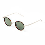 Men's Arthur Polarized Sunglasses // Matte Silver Tortoise + Green