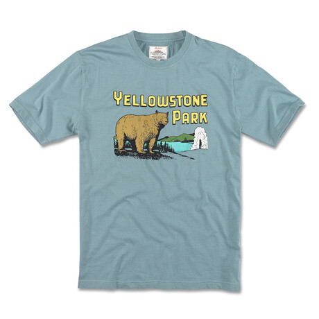 Yellowstone National Park Brass Tack Tee  // Smoke Blue (S)