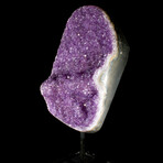 Natural Crystal Amethyst Geode + Iron Display Stand // Small // v.2