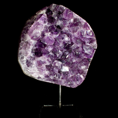 Natural Crystal Amethyst Geode + Iron Display Stand // Large // v.1