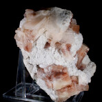 Rare Red Apophyllite with Stilbite on Chalcedony