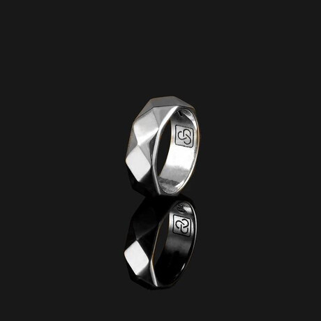 Geom Ring // 18K Solid White Gold (8.5)