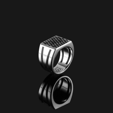 Bezel Ring // 18K Solid White Gold (8.5)