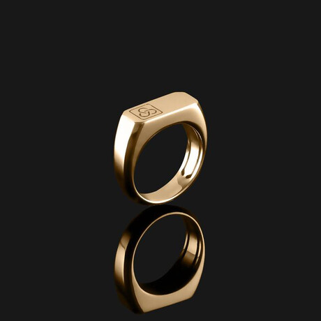Signature Ring // 18K Solid Gold Ring (8.5)