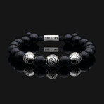 Premium Onyx Bracelet // 18K Solid White Gold (X-Small)