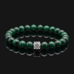 Essential Green Malachite Bracelet // 18K Solid White Gold (X-Small)