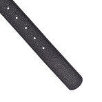 Salvatore Ferragamo // Pebbled Cut-To-Fit Reversible Belt // Black + Gray