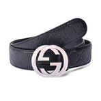 Gucci // Belt // Black + Silver (Max Length 34")