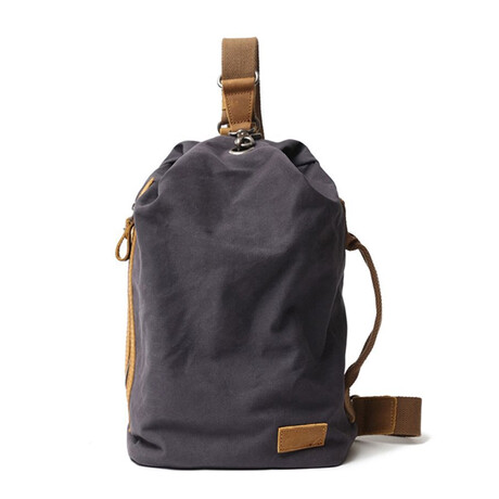 Panorama Leather Backpack // Dark Gray