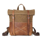 Rover Leather Backpack // Khaki