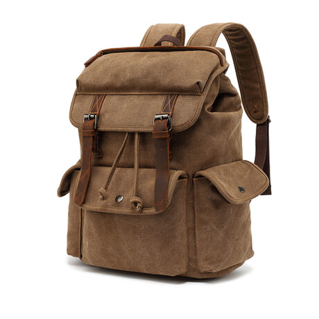Buckskin Leather Backpack // Khaki