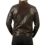 Monte Leather Jacket // Brown (2XL)