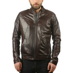 Monte Leather Jacket // Brown (2XL)