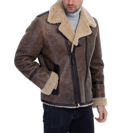 Theo Leather Jacket // Light Brown (S)