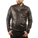 Monte Leather Jacket // Brown (2XL)