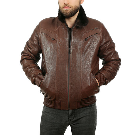 Jace Leather Jacket // Light Brown (S)