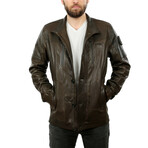 Miles Leather Jacket // Brown (XL)