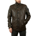 Miles Leather Jacket // Brown (XL)