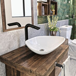 Bamboo // Single Handle Sink Faucet // Tall (Polished Chrome)